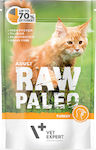 VetExpert Raw Paleo Adult Wet Food for Adult Cats In Pouch with Turkey 1pc 100gr