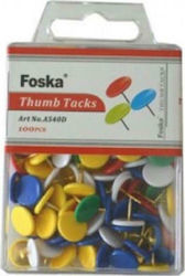 Foska Πινέζες Πολύχρωμες 11mm 100pcs 118ΑS40D