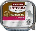 Animonda Integra Protect Harnsteine Nassfutter für Erwachsene Katzen in Tablett mit Schweinefleisch 100gr