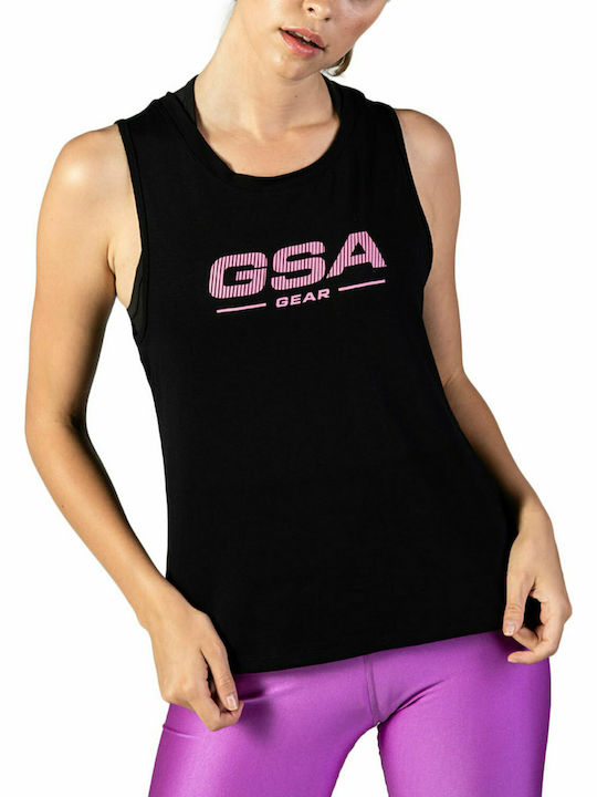 GSA Hydro Αμάνικη Γυναικεία Αθλητική Μπλούζα Μαύρη