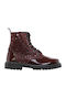 Ricco Mondo Kids Leather Anatomic Boots with Zipper Burgundy