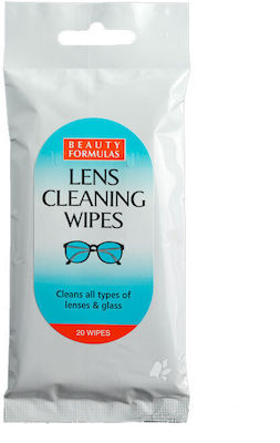 Beauty Formulas Lens Cleaning Wipes Μαντηλάκια Καθαρισμού Γυαλιών 20τμχ