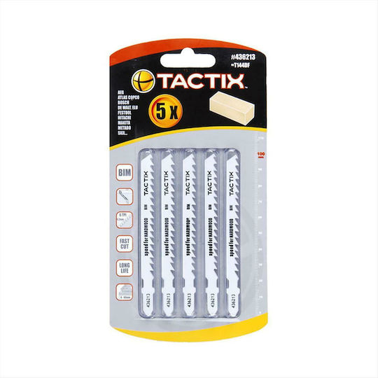 Tactix Jig Saw Blade for Wood 100mm BI-Metal with Coarse Tooth 5pcs 436213