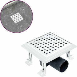 vidaXL Stainless Steel Double Siphon Floor with Size 12x12cm Silver 145997