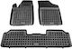 Rezaw Plast Set of Front and Rear Mats 3pcs Tray Type for Peugeot Partner Citroen Berlingo 1996-2008 Black