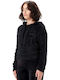Melissa Fluffy Women's Hooded Sweatshirt Black