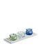 Parisis Tray With 3 Tealights & Stones Candle Holder suitable for Tealights Wooden 3 Seats 1pcs