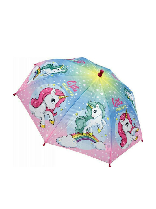 Chanos Kinder Regenschirm Faltbar Little Unicorn Bunt mit Durchmesser 75cm.