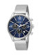 Esprit Ceas bărbat 42mm cu baterie cu brățară din metal argintie