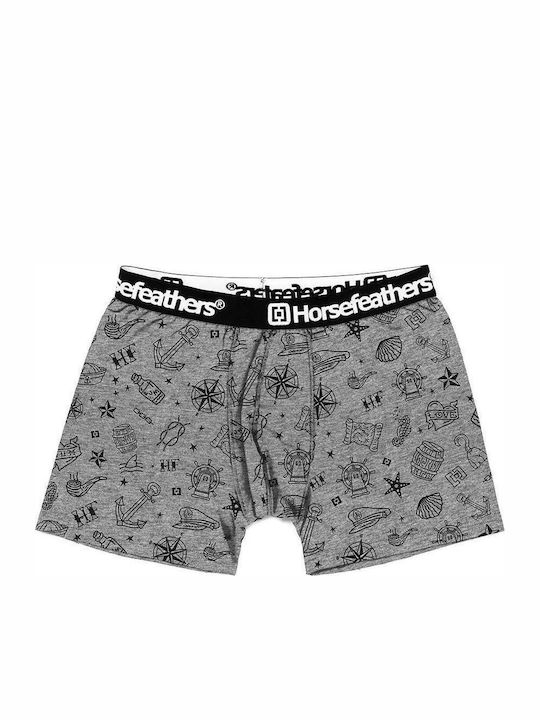 Horsefeathers Sailor Men's Boxer Gray with Patt...