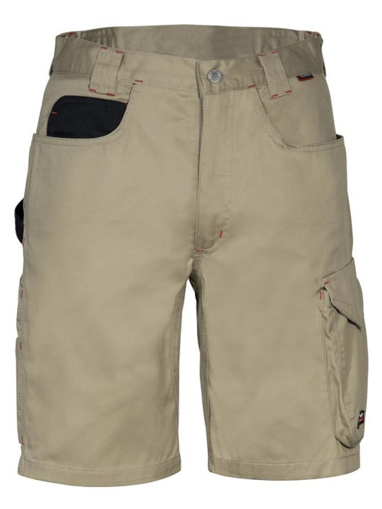 Cofra Tile Work Shorts Khaki made of Cotton V068-0-00