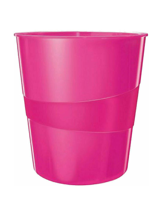 Leitz Wow Office Plastic Waste Bin 15lt Pink 29...