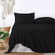 Lino Home Classical Σεντόνι King Size με Λάστιχο 180x200+32εκ. Black