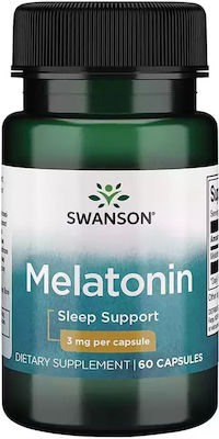 Swanson Melatonin 3mg Ergänzungsmittel für den Schlaf 60 Mützen