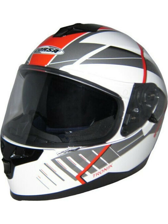 Corsa CN220 Full Face με Sun Visor ECE 22.05 DVS Άσπρο/Γκρι/Κόκκινο Corsa CN220 Full Face με Sun Visor ECE 22.05 DVS Άσπρο/Γκρι/Κόκκινο