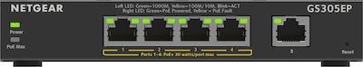 NetGear GS305EP Verwaltet L2 PoE+ Switch mit 4 Ports Gigabit (1Gbps) Ethernet