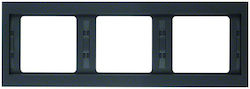 Hager K.1 Switch Frame 3 Positions Horizontal Installation in Black Color 13737006