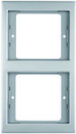 Hager K.5 Vertical Switch Frame 2-Slots Silver 13237004