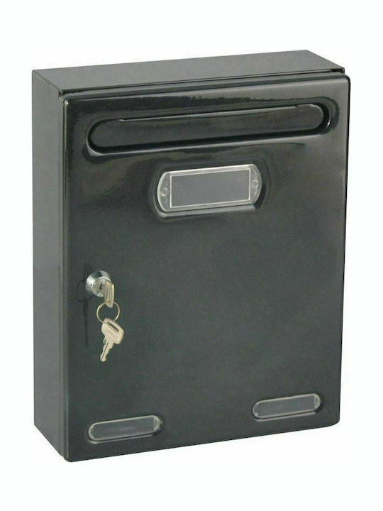 ERGOhome Personal Außenbereich Briefkasten Metallisch in Schwarz Farbe 24x8x30cm