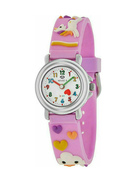 Marea Kids Analog Watch Ρολόι με Λουράκι Μονόκερος with Rubber/Plastic Strap Pink