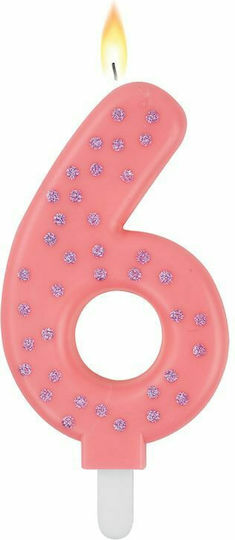 Legami Milano Candle Happy Number 6 Pink Свещ за Рожден Ден Номер "6" в Розов Цвят NUC0007