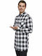 Long-sleeved Flannel Shirt Checked Black / White