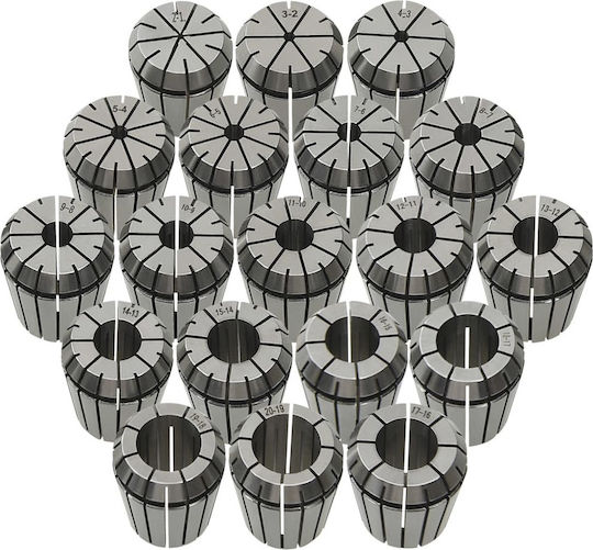 vidaXL 146724 Εξάρτημα Φρέζας Σετ Τσιμπίδια Collet Φρέζας 19τμχ Σετ 19τμχ