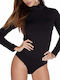 Jadea Long Sleeve Turtleneck Bodysuit 4153 Slim Fit Black