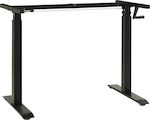 vidaXL Pliabil Cadru de mobilier cu înălțime ajustabilă manual din Metal Potrivit pentru Birou Negru 160x60x113cm 1buc