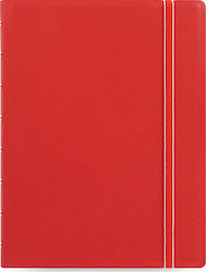 Filofax Notebook Classic Notebook A5 with Blank Pages and Elastic Red