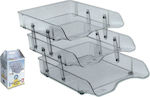 Ark Transparent Filing Tray Plastic with 3 Shelf 33.5x26x6.5cm