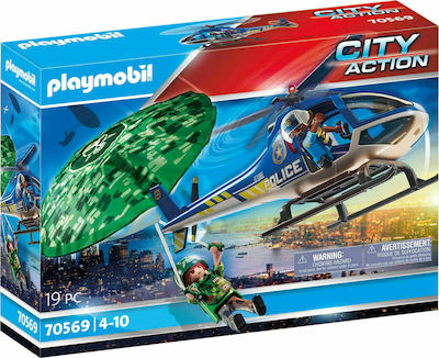 Playmobil Acțiunea orașului Police Parachute Search pentru 4-10 ani