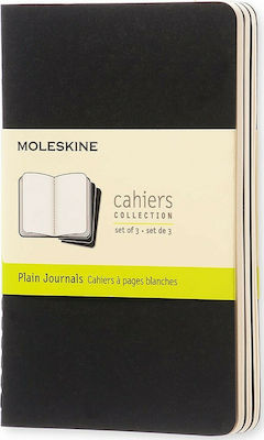 Moleskine Pocket Cahiers Set 3 Notebooks with Blank Pages Black QP313EN