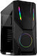 Inter-Tech IT-3303 Hornet Gaming Midi-Turm Computergehäuse mit Seitenfenster und RGB-Beleuchtung Schwarz