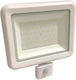 Eurolamp Στεγανός Προβολέας LED 50W Φυσικό Λευκό 4000K με Φωτοκύτταρο IP44
