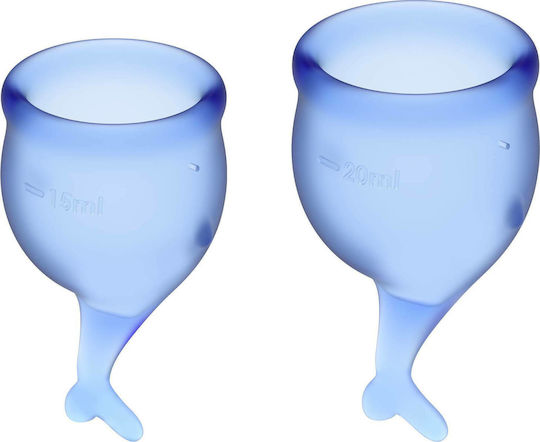 Satisfyer Feel Secure Menstrual Cup Set Blue 15ml & 20ml Dark Blue