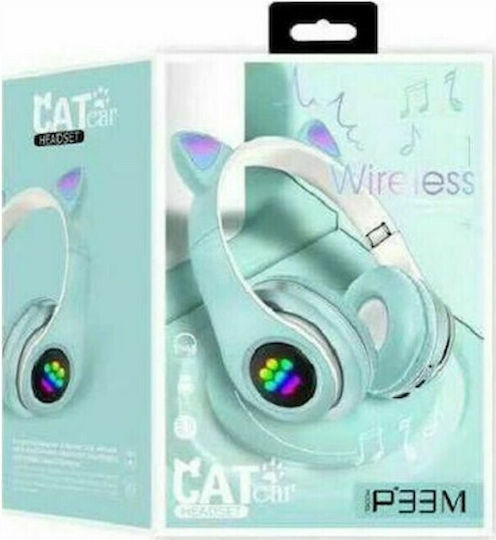 Cat P33M Wireless / Wired On Ear Headphones with 10 hours of Operation Light Blue