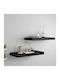 Rafturi S/2 Negru (2 Bucăți) 50x23x3.8 cm