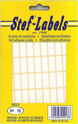 Stef Labels Rectangular Small Adhesive White Label 9x23mm 2160pcs 13