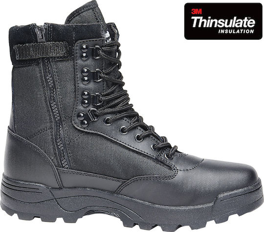 Brandit Militärische Stiefel Tactical Zipper Leder Schwarz 9017.2