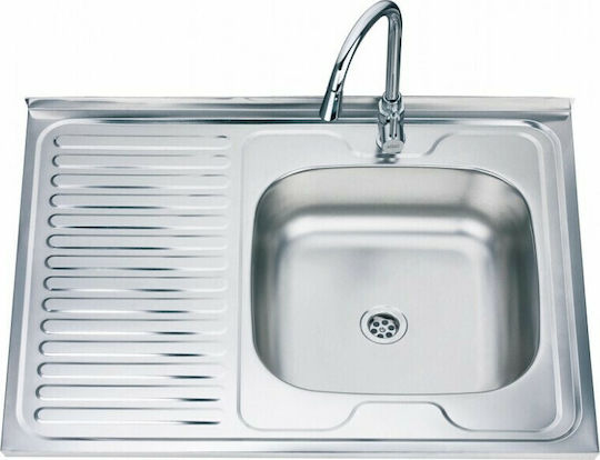 Inter Ceramic Alpaka ICK 8060A 16 литрови Drop-In Inox Μ80xΠ60см сребърен
