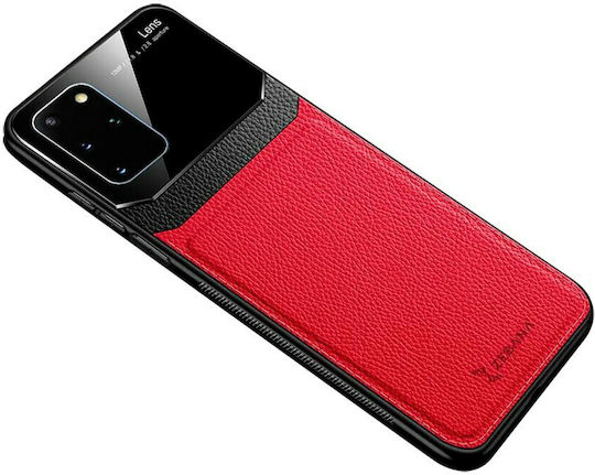 Bodycell Plexiglass Umschlag Rückseite Synthetisches Leder Rot (Galaxy S20+)