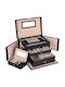 Songmics Jewellery Box Faux Leather with Drawer Black 26x18x17cm