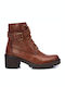 Leder Stiefeletten Damen Camel