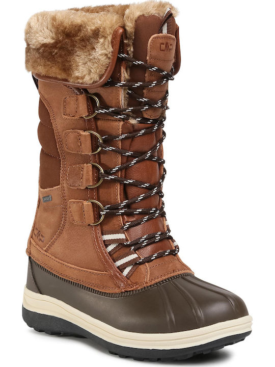 CMP Leather Snow Boots with Laces Thalo Brown 3...