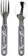 Akuku Baby Set with Fork made of Metal Grey 2pcs