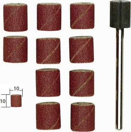 Proxxon Σετ Κύλινδροι Λείανσης K150 10x10mm με Άξονα 10τμχ