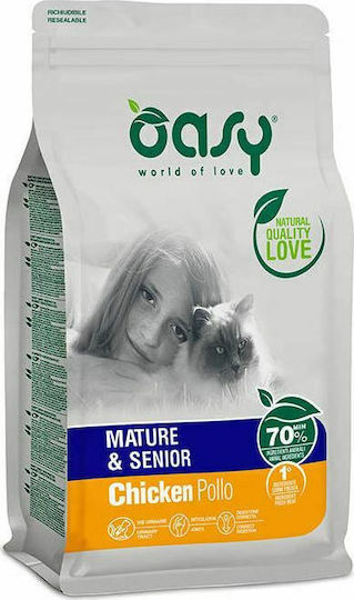 Oasy Mature & Senior Dry Food for Senior Cats with Sensitive Urinary with Chicken 1.5kg