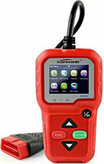 Konnwei Диагностичен инструмент за автомобили Дигитален OBD 2 с Кабел
