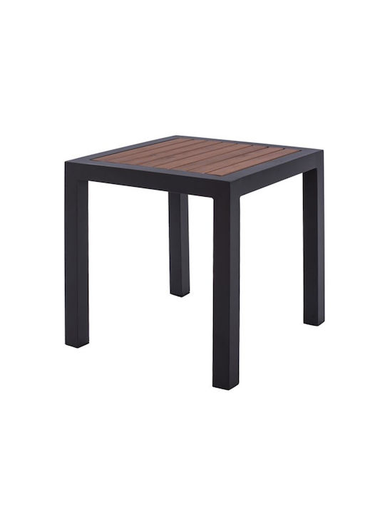 Sitting Room Table for Small Outdoor Spaces Polywood with Aluminum Frame Gray Polywood 45x45x45.5cm